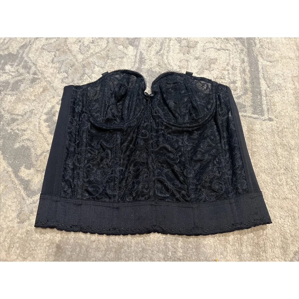 NWOT Goddess Sz 34B Lace Bridal GD0689 Black bustier corset lace STRAPLESS